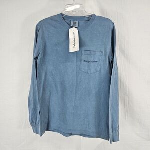 Bartholomew The Original Nwt  Comfort Colors Size Small Blue Football Bear L/S